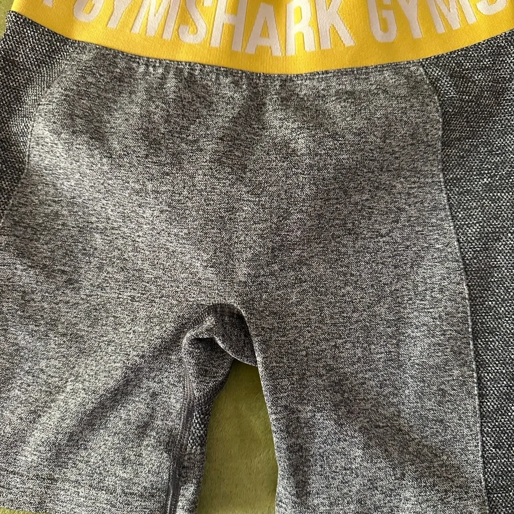 Gymshark Gray‎ Shorts with Vibrant Yellow Waistband